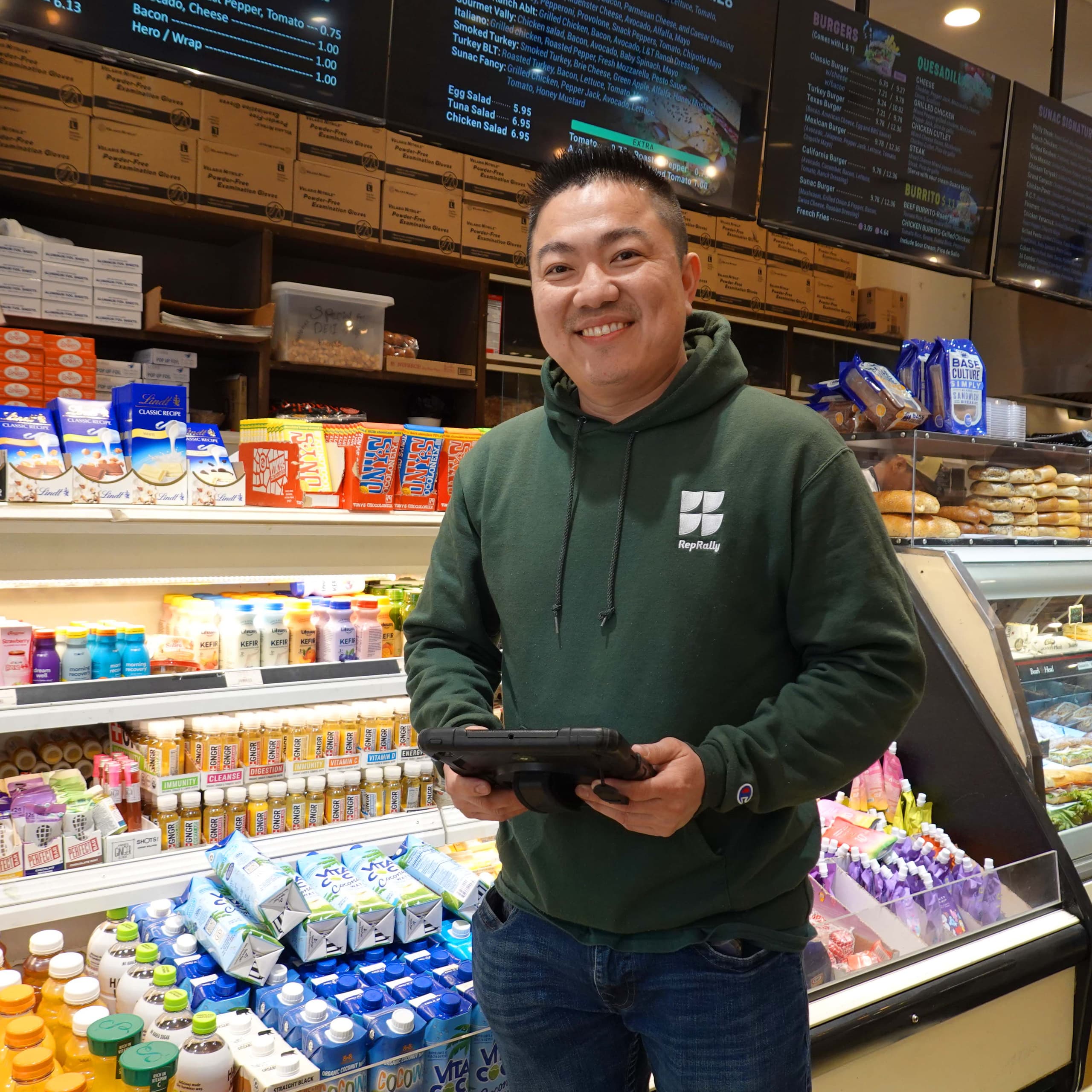 A RepRally sales rep, checking in on stores and earning commission