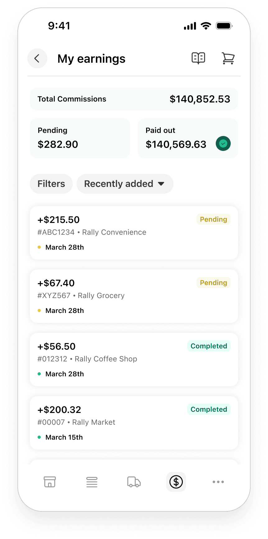 Track your earnings with the RepRally App